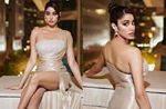 Janhvi Kapoor amps up the glam quotient in sexy thigh-high slit gown in Dubai, See pics